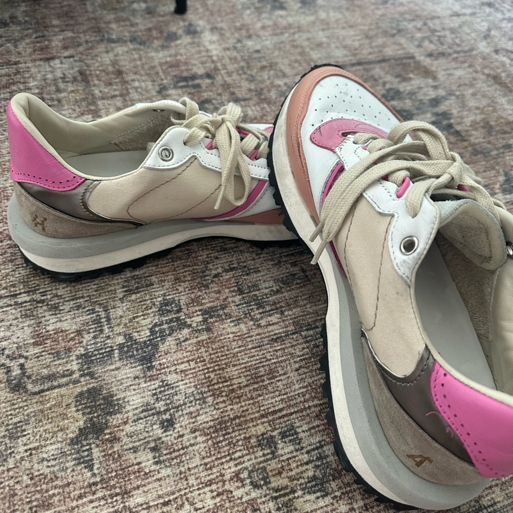 Trendy Pink and White Women's Sneakers